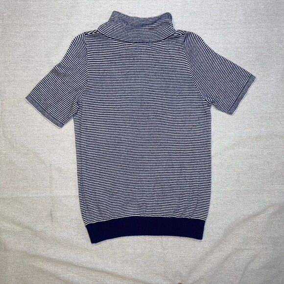 Moth Anthropologie | Margate Pocket Pullover Navy & White Stripes | Small - Picture 2 of 9
